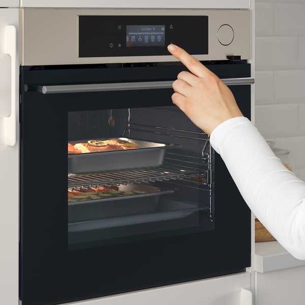 MUTEBO forced air oven with full steam, IKEA 700 stainless steel colour, 59.5x59.4x56.7 cm