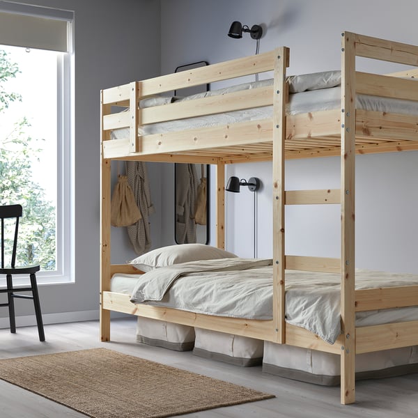 MYDAL bunk bed frame, pine, 90x200 cm