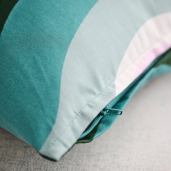MYGGBLOMSTER cushion cover, grey-blue/multicolour, 50x50 cm