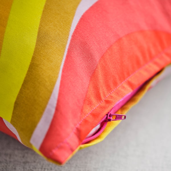 MYGGBLOMSTER cushion cover, bright pink/multicolour, 50x50 cm