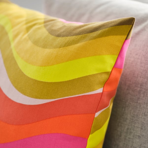 MYGGBLOMSTER cushion cover, bright pink/multicolour, 50x50 cm