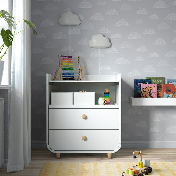 MYLLRA - Changing table with drawers, white