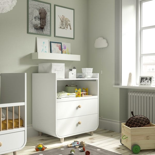 Ikea MYLLRA - Changing table with drawers, white