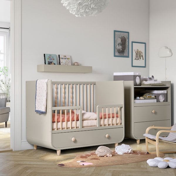 Ikea MYLLRA - Cot with drawer, beige,60x120 cm