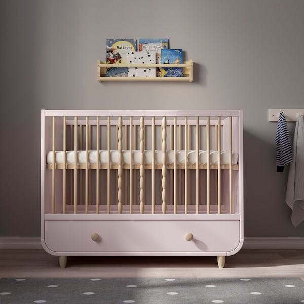 Ikea MYLLRA Cot with drawer - pale pink 60x120 cm