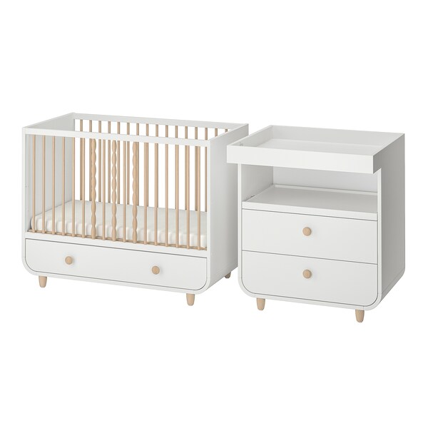 MYLLRA - Set of 2 baby furniture, white,60x120 cm