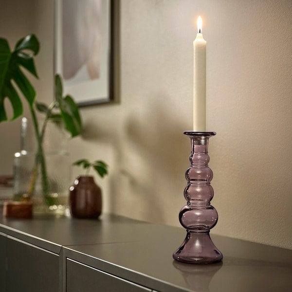 Ikea MYRMOSAIK - Candelabra, pink,22 cm