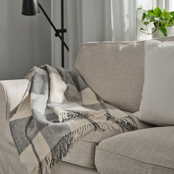 Ikea MYRULL - Throw, light grey, 130x170 cm