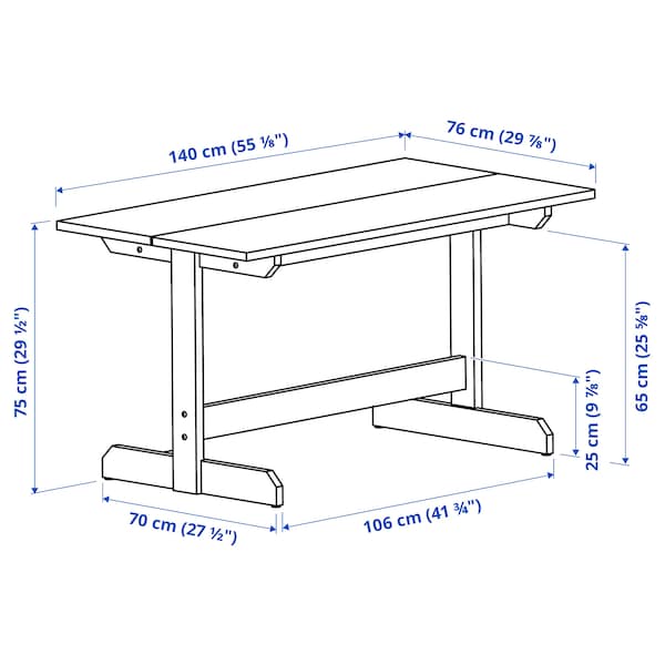 NACKANÄS / BERGMUND - Table and 4 chairs, acacia/Kvillsfors dark blue/black blue,140 cm