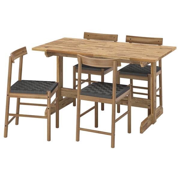 NACKANÄS / NACKANÄS - NACKANÄS / NACKANÄS Table and 4 chairs, acacia/acacia, 140 cm