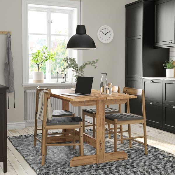 NACKANÄS / NACKANÄS - NACKANÄS / NACKANÄS Table and 4 chairs, acacia/acacia, 140 cm