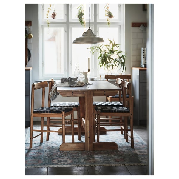 NACKANÄS / NACKANÄS table and 4 chairs, acacia/acacia, 140x76 cm