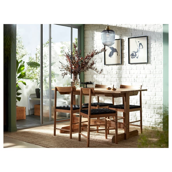 NACKANÄS / NACKANÄS - NACKANÄS / NACKANÄS Table and 4 chairs, acacia/acacia, 140 cm