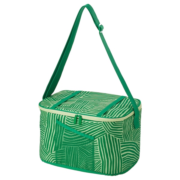 NÄBBFISK - Cooling bag, patterned/green, 36x26x22 cm