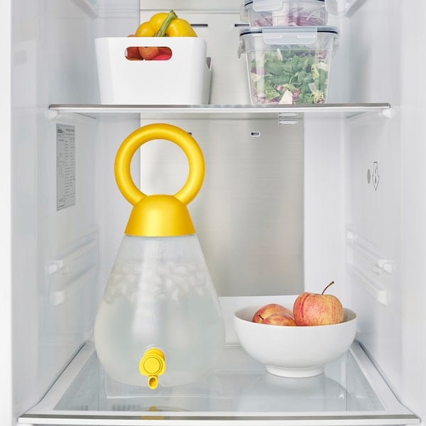 Ikea NÄBBFISK - Jar with tap, transparent/bright yellow, 4 l