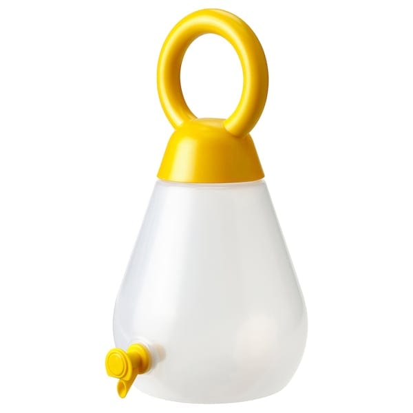 Ikea NÄBBFISK - Jar with tap, transparent/bright yellow, 4 l