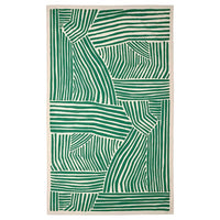 NÄBBFISK - Tablecloth, patterned off-white/dark green, 145x240 cm