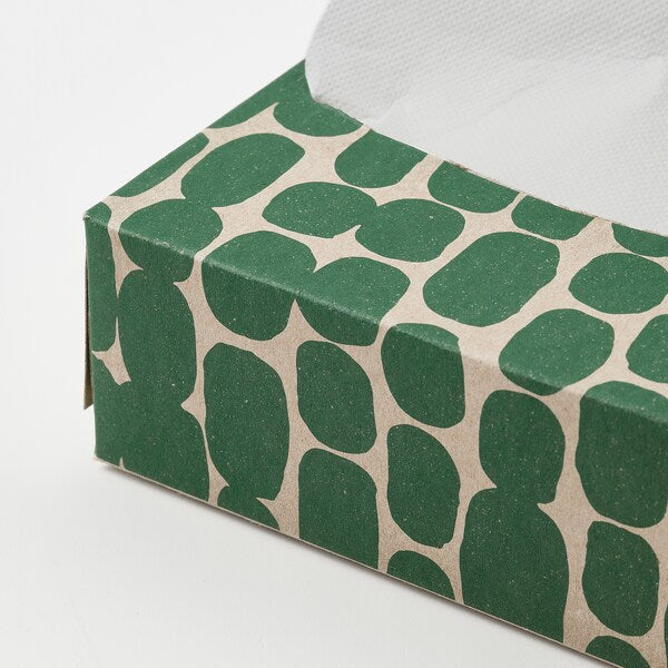 NÄBBFISK - Paper napkin, patterned light brown/green, 16x32 cm