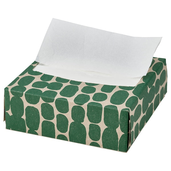 NÄBBFISK - Paper napkin, patterned light brown/green, 16x32 cm