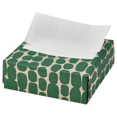 NÄBBFISK - Paper napkin, light brown/green patterned,16x32 cm