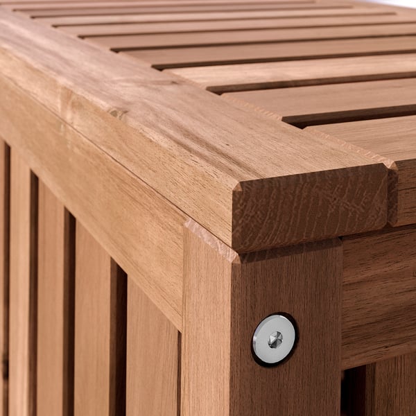 NÄMMARÖ - NÄMMARÖ Storage box, light brown stained indoor/outdoor, 80x40x45 cm