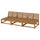 NÄMMARÖ 3-seat modular sofa, outdoor/light brown stained, 243 cm
