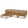 NÄMMARÖ 3-seat sofa, outdoor with footstool/light brown stained, 264 cm