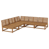 NÄMMARÖ 4-seat modular corner sofa, outdoor/light brown stained, 254 cm