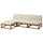 NÄMMARÖ 3-seat modular sofa w chaise longue, outdoor light brown stained/Kuddarna light grey-beige, 243x86x173 cm
