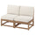 NÄMMARÖ 2-seat modular sofa, outdoor, light brown stained/Frösön/Duvholmen beige, 63x86x74 cm