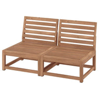 NÄMMARÖ 2-seat modular sofa, outdoor, light brown stained, 126 cm