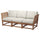 NÄMMARÖ - Divano componibile 3 posti, esterno, braccioli mordente marrone chiaro/Frösön/Duvholmen beige