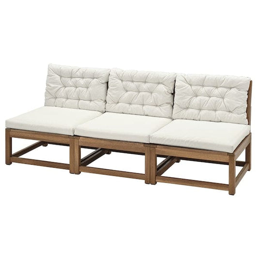 Ikea NÄMMARÖ - 3-seater sectional sofa, outdoor, mordant light brown/Kuddarna light gray-beige