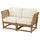 NÄMMARÖ - 2-seater sectional sofa, outdoor Frösön/Duvholmen armrests/light brown beige