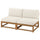 NÄMMARÖ 2-seat modular sofa, outdoor light brown stained/Frösön/Duvholmen beige, 162x86x92 cm