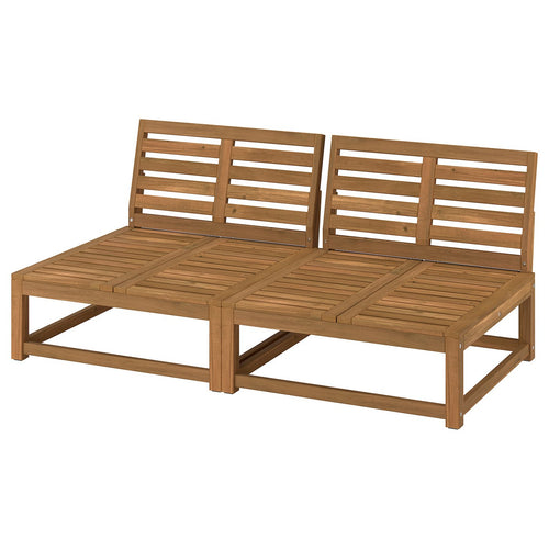 NÄMMARÖ 2-seat modular sofa, outdoor/light brown stained, 162x70x92 cm
