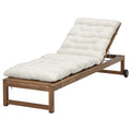 NÄMMARÖ sun lounger, outdoor light brown stained/Kuddarna light grey-beige, 115x60 cm