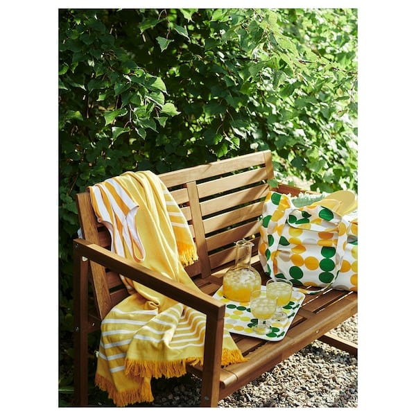 Ikea NÄMMARÖ - Bench with backrest, outdoor, light brown stained