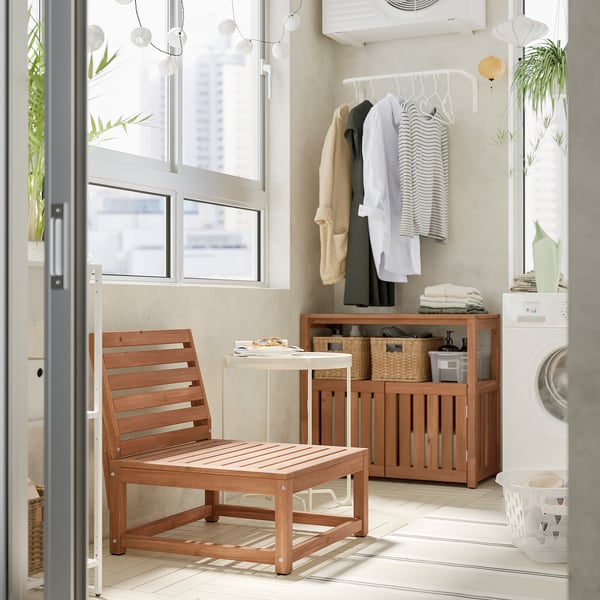 NÄMMARÖ - NÄMMARÖ Easy chair, outdoor, light brown stained