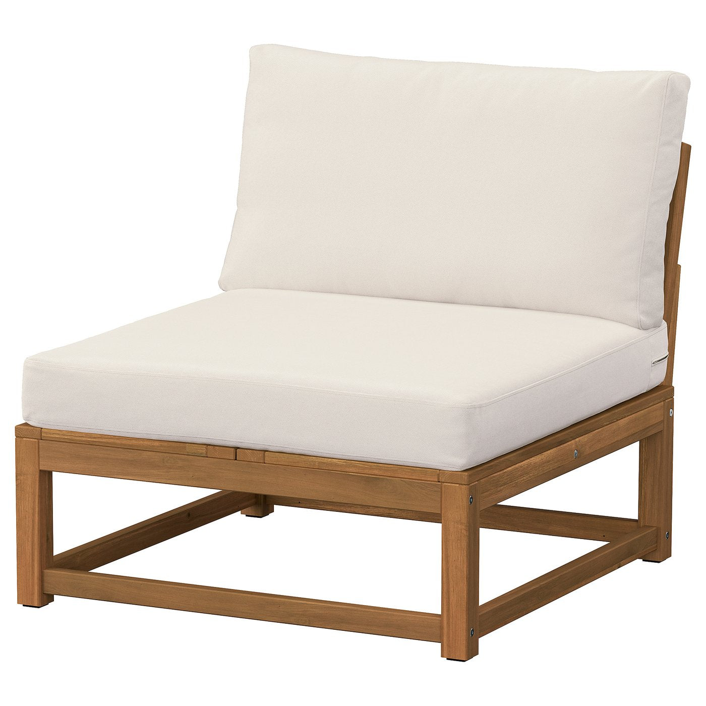 NÄMMARÖ modular easy chair, outdoor light brown stained/Frösön/Duvholmen beige, 81x86x92 cm