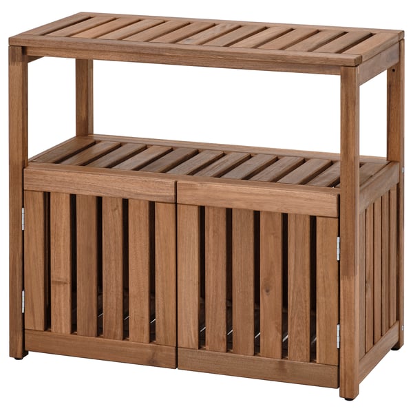 NÄMMARÖ - NÄMMARÖ Shelving unit, outdoor, light brown stained, 83x75 cm