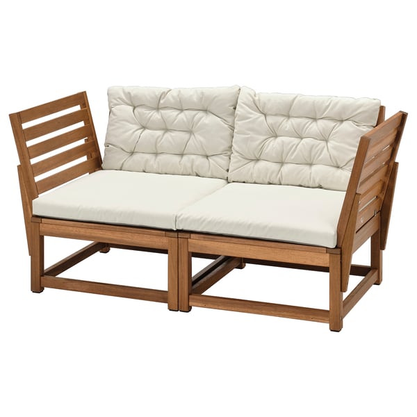 NÄMMARÖ backrest for modular sofa, outdoor, light brown stained, 60x56 cm