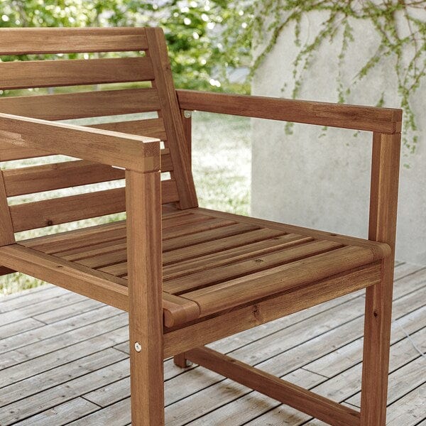 Ikea NÄMMARÖ - Chair with armrests, outdoor, light brown stained