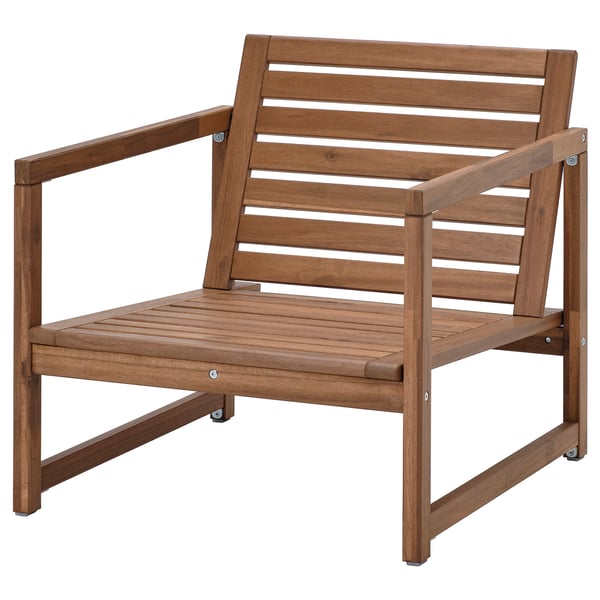 NÄMMARÖ lounge chair, outdoor, light brown stained, 69x69x78 cm
