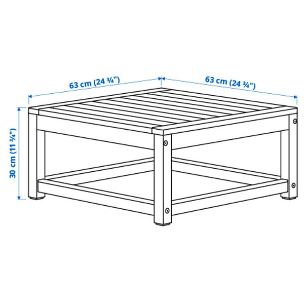 NÄMMARÖ seat sec for modular sofa, outdoor, light brown stained, 63x63 cm