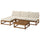 NÄMMARÖ 3-seat conversation set, outdoor light brown stained/Kuddarna light grey-beige, 243 cm