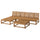 NÄMMARÖ 3-seat conversation set, outdoor/light brown stained, 243x70x173 cm