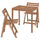NÄMMARÖ table and 2 folding chairs, outdoor, light brown stained, 75x63 cm
