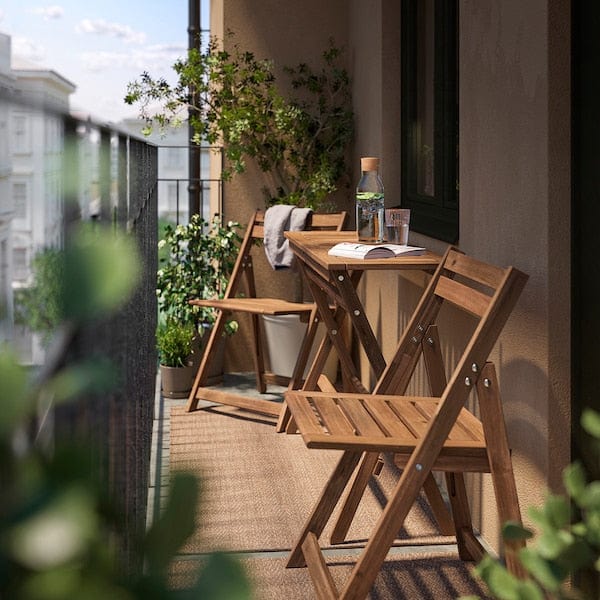 Ikea NÄMMARÖ - Folding table/2 chairs, garden, folding mordant light brown,108x37 cm