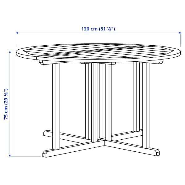 Ikea NÄMMARÖ - Table+4 chairs armrests, garden, mordant light brown/Kuddarna light gray-beige,130 cm